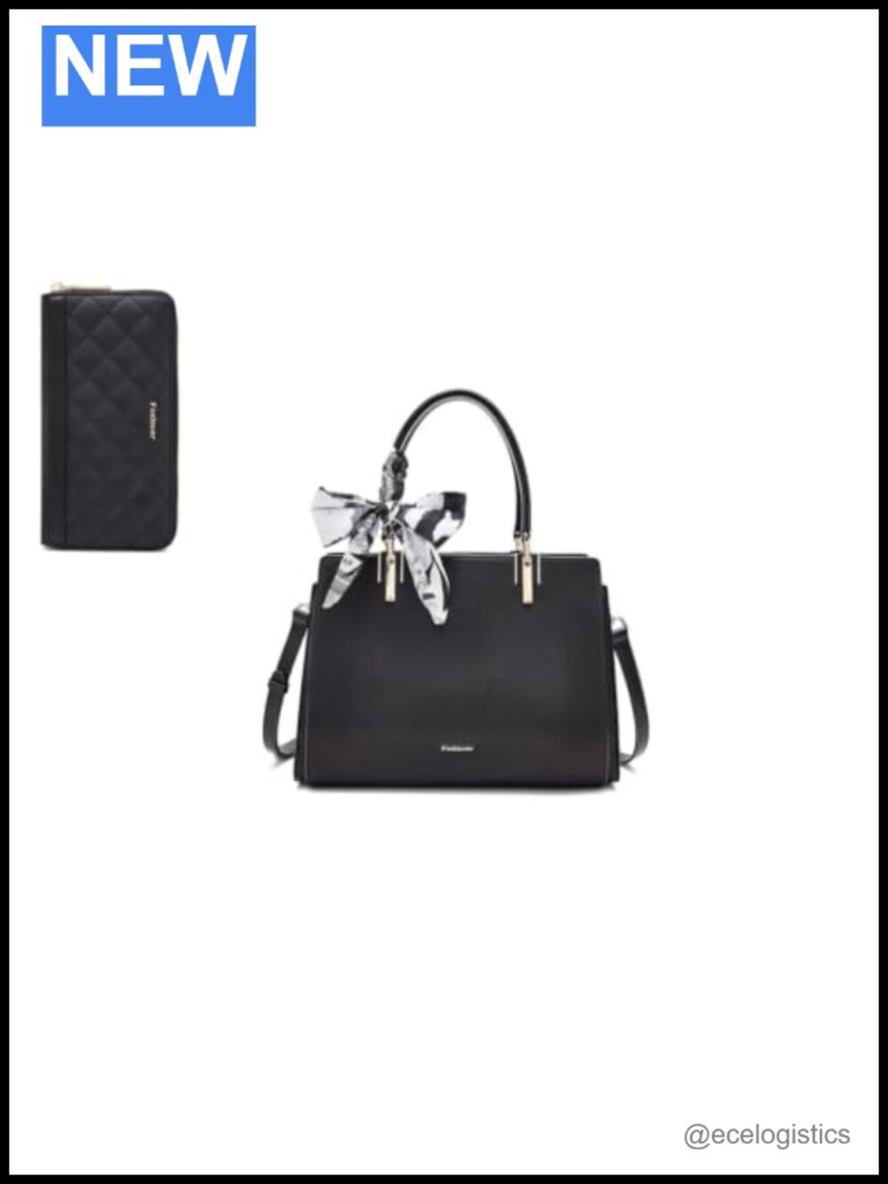 Medium Tote Bag with Matching Slim Leather Wallet - Quilted